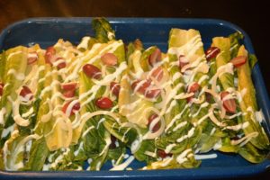 Smoking the hearts of Romaine, gave a salad an enticing taste.