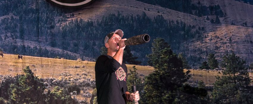 Corey Jacobsen of Boise Idaho won first place in the Elk calling professional division and a check for $2,500.