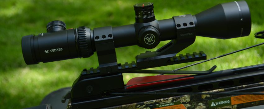 Vortex offers a long range crossbow scope that will customize to your bow's speed.