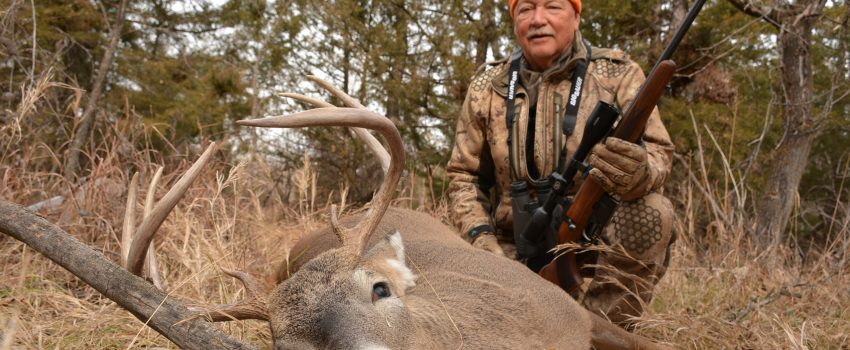 The author took this 8-point buck wearing infused L-AV8 gear.