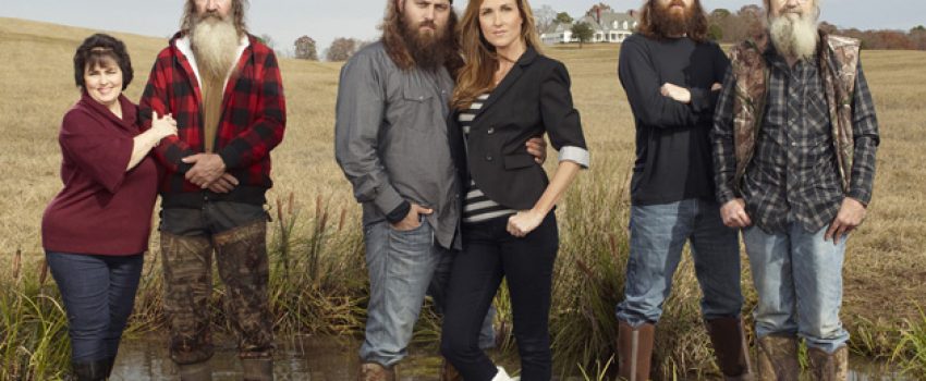 Miss Kay, Phil, Willie, Korie, Jase and Si Robertson (from left)