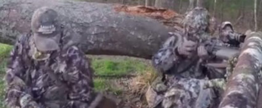 A hunter is shot from behind on video.